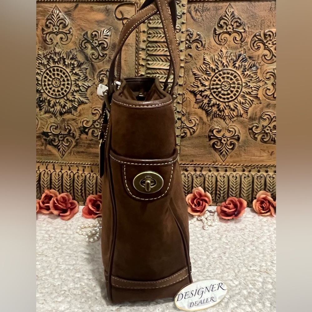 COACH Vintage Brown Suede Lunch Tote Bag 10410 NWT - Picture 6 of 13